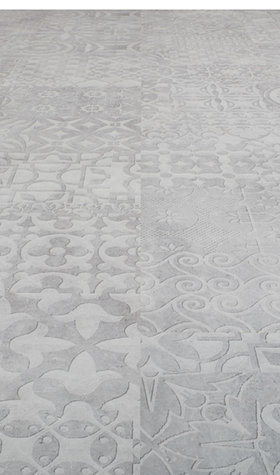 Falquon Quadraic Matt Relief White Tile Effect Laminate Flooring